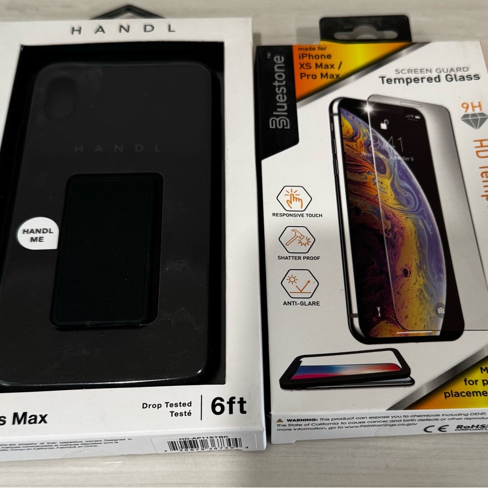 Black iPhone XS Max / Pro Max Case with Tempered Glass Screen Protector